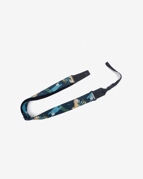 sloth ukulele shoulder strap with leather ends-1