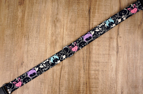 smile cat ukulele shoulder strap with leather ends-3