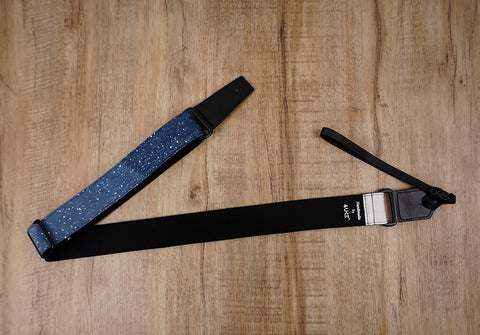 blue snow in mount ukulele shoulder strap with leather ends -4