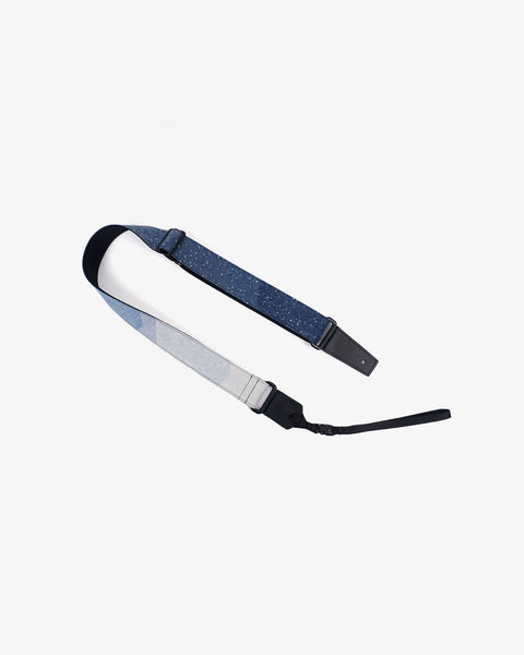 blue snow in mount ukulele shoulder strap with leather ends -1