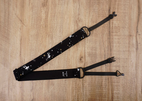 star on black clip on ukulele hook strap with no drilling, no button-3