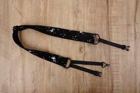 star on black clip on ukulele hook strap with no drilling, no button-2