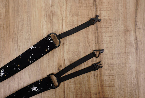 star on black clip on ukulele hook strap with no drilling, no button-5