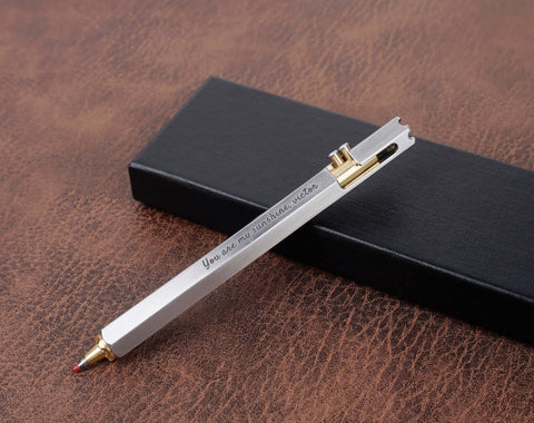 Personalized stainless steel Men Bolt-action EDC Pen with engraved name-6