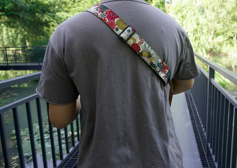 red sunflower clip-on ukulele hook strap-4
