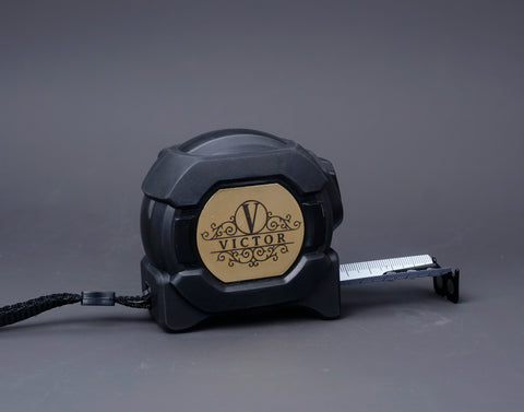 TAPE MEASURE with engraved brass name plate