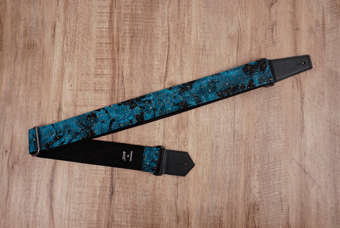 universe space guitar strap with leather ends-6