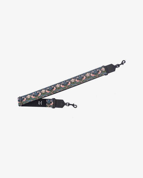 vintage bird banjo strap with leather ends and hook, can also be used as purse guitar strap -1