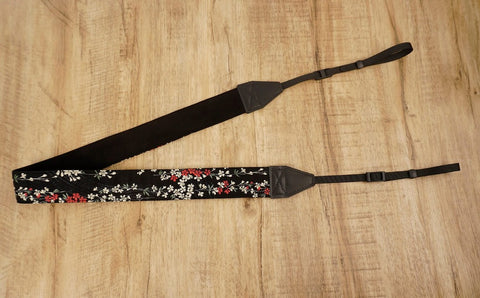 weeping cherry blossom printed floral camera strap-5