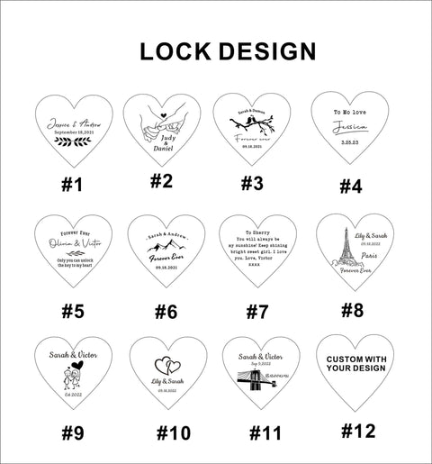 Custom engraved love padlock design