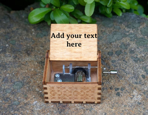 Custom Engraved Hand Crank Wooden Music Box-3