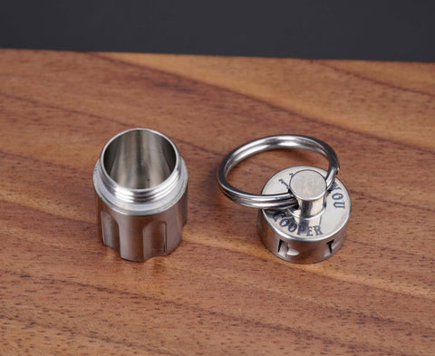Personalized Revolver Titanium Cremation Urn Keychain-1