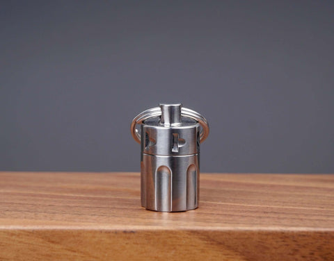 Personalized Revolver Titanium Cremation Urn Keychain-4