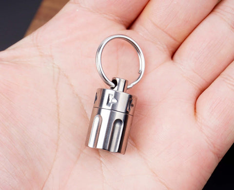 Personalized Revolver Titanium Cremation Urn Keychain-5
