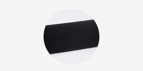 use a suede-like fabric for the backside of straps, it has a handfeel like velvet and provides a proper thickness