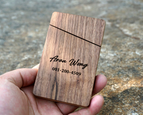 Personalized wooden business card case holder with engraved name-3