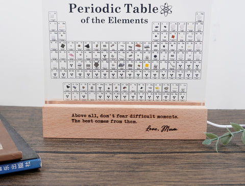 Personalized element periodic table display with quote engraved , gift for Science Lovers, Graduation,Student,Kids, teachers-8
