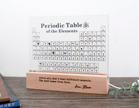 Personalized element periodic table display with quote engraved , gift for Science Lovers, Graduation,Student,Kids, teachers-2