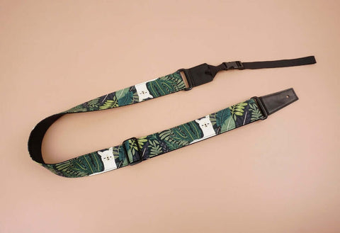 ukulele shoulder strap with llama printed-front-3