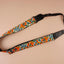 ukulele shoulder strap with red daisy floral printed-front-2