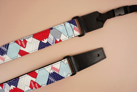 ukulele shoulder strap with hill and forest printed-detail-2