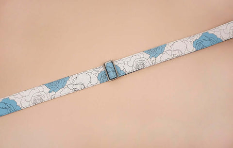 rose flowers printed guitar strap-detail-3