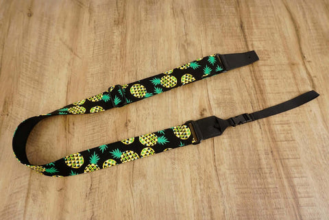 4uke ukulele shoulder strap with Hawaiian pineapple printed-front-1