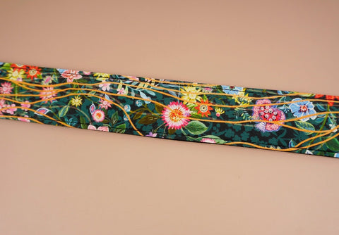 ukulele shoulder strap with flowers garden printed-detail-1