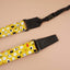 panda and sushi leather ends yellow ukulele shoulder strap-detail-1