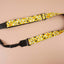 panda and sushi leather ends yellow ukulele shoulder strap-front-2