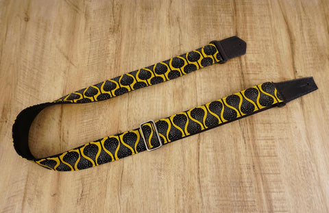 4uke guitar strap with yellow queen printed-front-1
