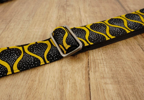 4uke guitar strap with yellow queen printed-detail-1