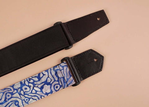 4uke guitar strap with maze printed-leather ends