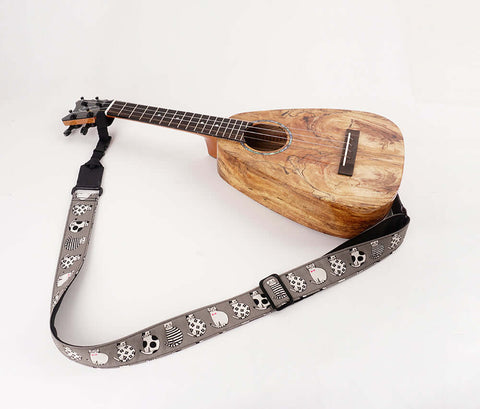 magic cat leather ends ukulele shoulder strap-front-3