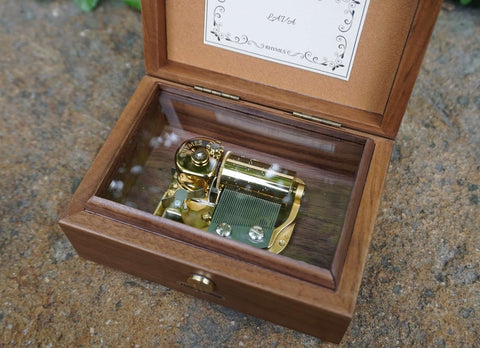 custom song wooden 30 notes music box with cylinder, We offer engraving of music boxes plus various monograms to match your theme!   best friend gift, wedding engagement valentine's day gift.-5