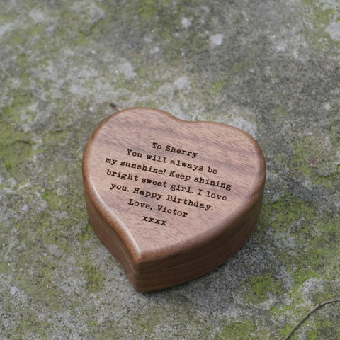 Custom engraved wooden heart music box with cylinder-6