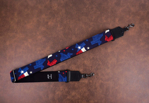 American flag banjo strap with leather ends and hook, also can be used as purse guitar strap-2