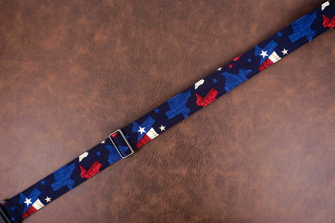 American flag banjo strap with leather ends and hook, also can be used as purse guitar strap-6