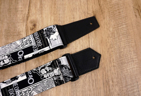 Japan beautiful girl guitar strap with leather ends-5