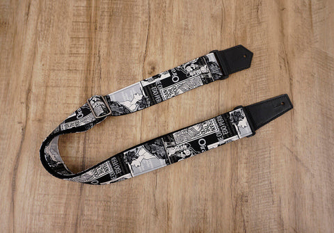 Japan beautiful girl guitar strap with leather ends-2
