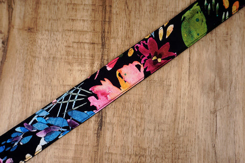 Watercolor nature clip on ukulele hook strap-7