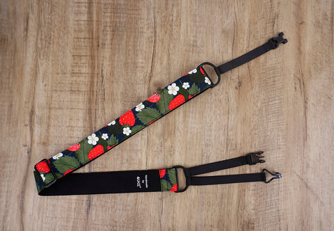 strawberry and flower clip on ukulele hook strap, no drill, no button-2