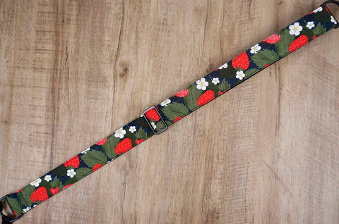 strawberry and flower clip on ukulele hook strap, no drill, no button-4