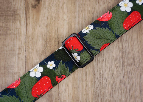 strawberry and flower clip on ukulele hook strap, no drill, no button-5