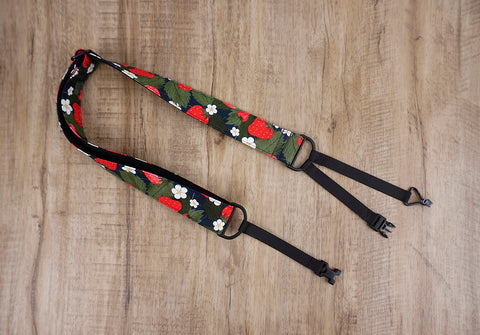 strawberry and flower clip on ukulele hook strap, no drill, no button-3