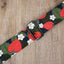 strawberry and flower ukulele shoulder strap with leather ends-5