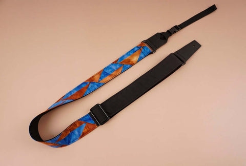 Color fantasy leather ends ukulele shoulder strap-sunrise-front