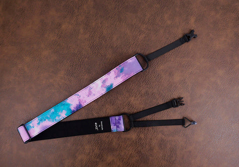Hand dyed clip on ukulele hook strap, no dirll, no button-2