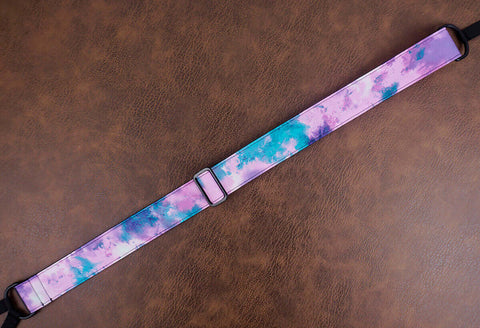 Hand dyed clip on ukulele hook strap, no dirll, no button-6