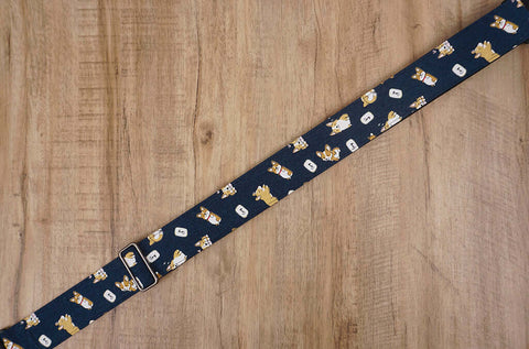 funny Corgi dog cute guitar strap with leather ends -4